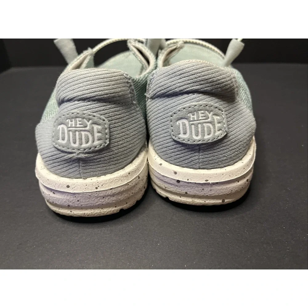 Hey Dude Wendy Sport Mesh Shoes Women Size 7 Light Blue Casual Relaxed Slip On
